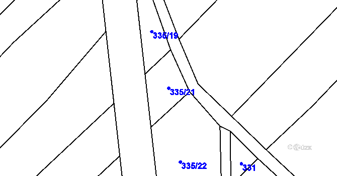 Parcela st. 335/21 v KÚ Sedlejov, Katastrální mapa