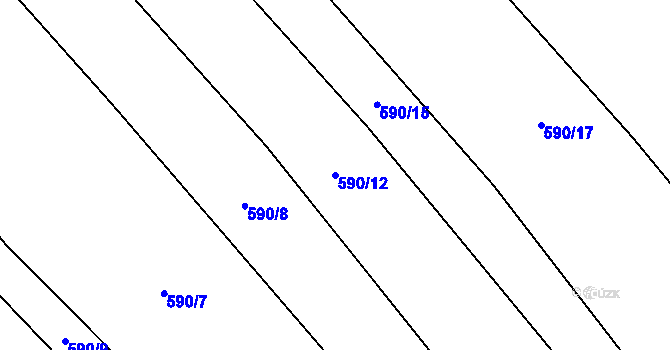 Parcela st. 590/12 v KÚ Sedlejov, Katastrální mapa
