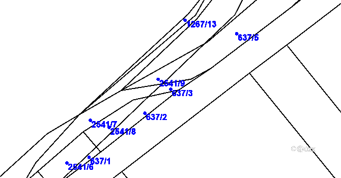 Parcela st. 637/3 v KÚ Sedlejov, Katastrální mapa