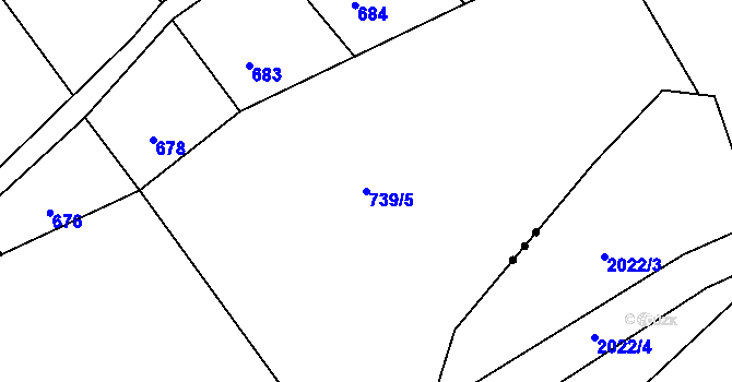 Parcela st. 739/5 v KÚ Sedlejov, Katastrální mapa
