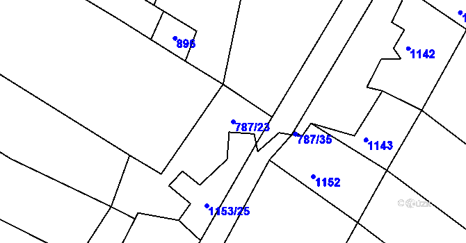 Parcela st. 787/23 v KÚ Sedlejov, Katastrální mapa