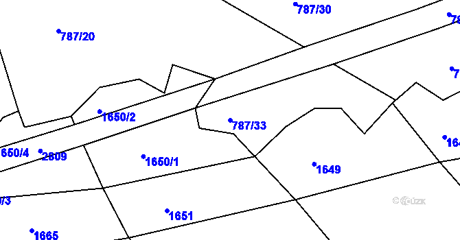 Parcela st. 787/33 v KÚ Sedlejov, Katastrální mapa