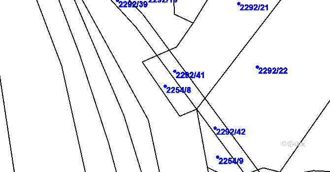 Parcela st. 2254/8 v KÚ Sedlejov, Katastrální mapa
