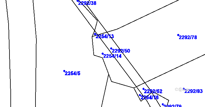 Parcela st. 2254/14 v KÚ Sedlejov, Katastrální mapa