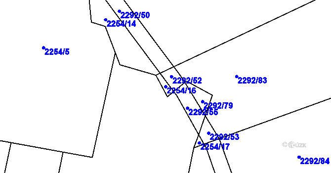 Parcela st. 2254/16 v KÚ Sedlejov, Katastrální mapa