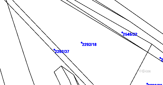 Parcela st. 2292/18 v KÚ Sedlejov, Katastrální mapa
