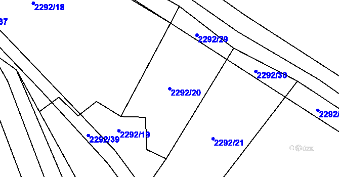 Parcela st. 2292/20 v KÚ Sedlejov, Katastrální mapa