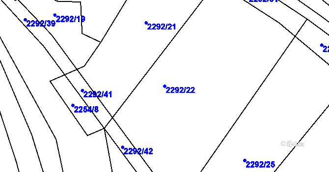 Parcela st. 2292/22 v KÚ Sedlejov, Katastrální mapa