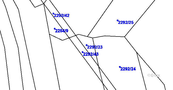 Parcela st. 2292/23 v KÚ Sedlejov, Katastrální mapa