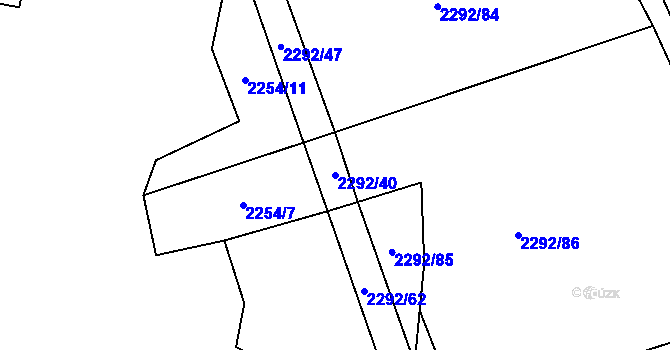 Parcela st. 2292/40 v KÚ Sedlejov, Katastrální mapa
