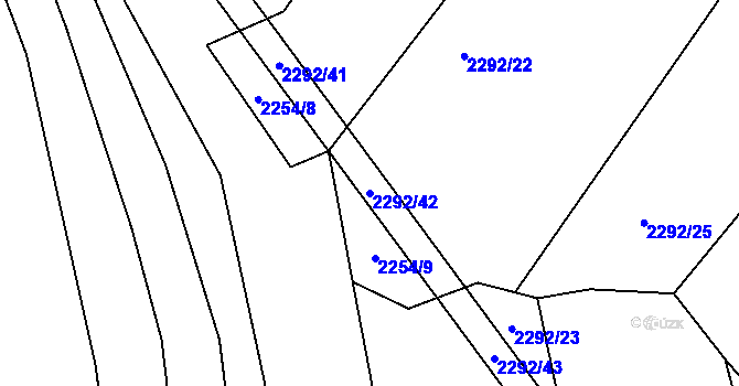 Parcela st. 2292/42 v KÚ Sedlejov, Katastrální mapa