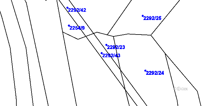Parcela st. 2292/43 v KÚ Sedlejov, Katastrální mapa