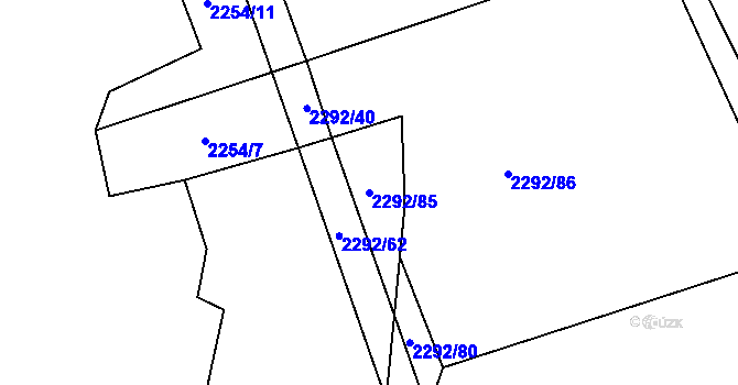 Parcela st. 2292/85 v KÚ Sedlejov, Katastrální mapa