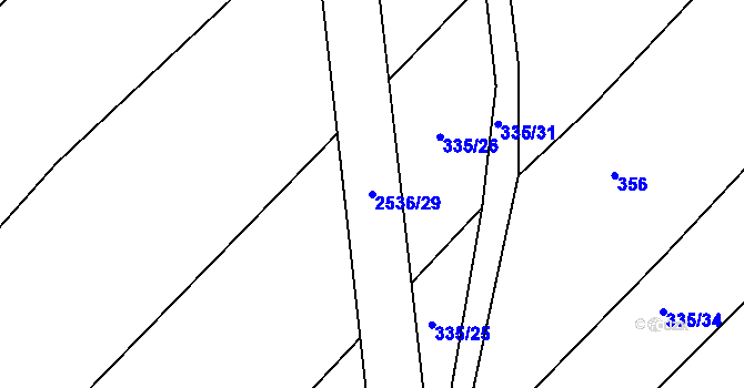 Parcela st. 2536/29 v KÚ Sedlejov, Katastrální mapa