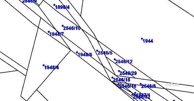 Parcela st. 2546/5 v KÚ Sedlejov, Katastrální mapa
