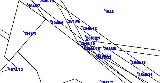 Parcela st. 2546/15 v KÚ Sedlejov, Katastrální mapa