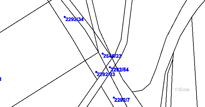 Parcela st. 2546/23 v KÚ Sedlejov, Katastrální mapa