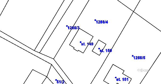 Parcela st. 149 v KÚ Sedlejov, Katastrální mapa