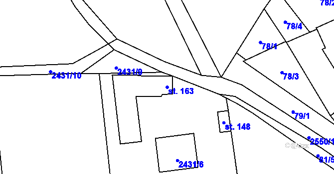 Parcela st. 163 v KÚ Sedlejov, Katastrální mapa
