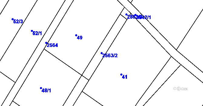 Parcela st. 2563/2 v KÚ Sedlejov, Katastrální mapa