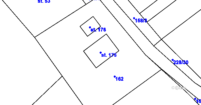 Parcela st. 175 v KÚ Sedlejov, Katastrální mapa