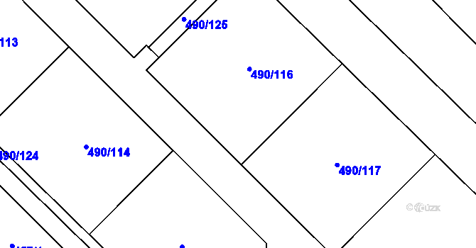 Parcela st. 490/115 v KÚ Sedlejov, Katastrální mapa