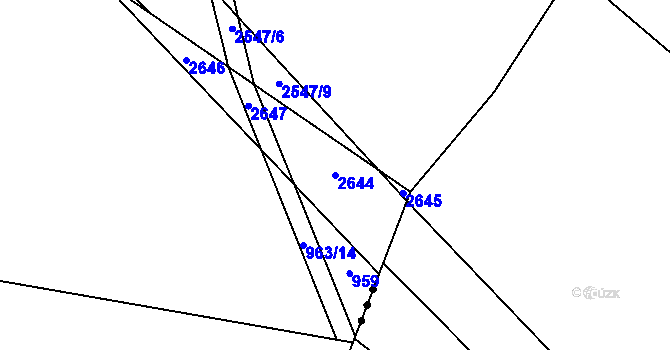 Parcela st. 2644 v KÚ Sedlejov, Katastrální mapa