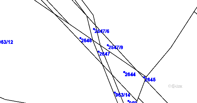 Parcela st. 2647 v KÚ Sedlejov, Katastrální mapa