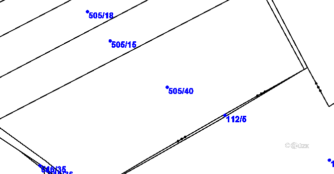 Parcela st. 505/40 v KÚ Jilem u Sedletína, Katastrální mapa