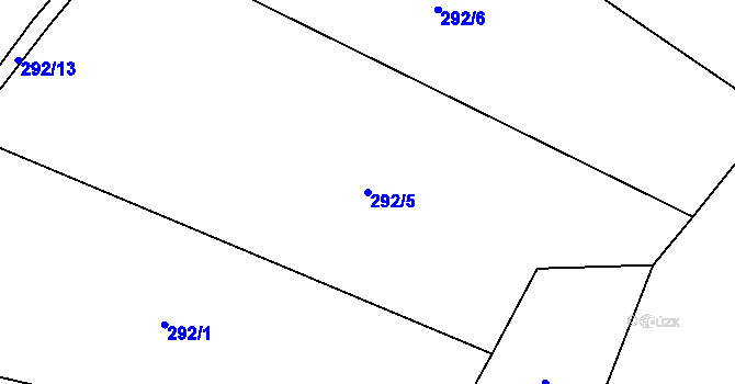 Parcela st. 292/5 v KÚ Jilem u Sedletína, Katastrální mapa