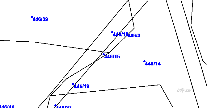Parcela st. 446/15 v KÚ Jilem u Sedletína, Katastrální mapa