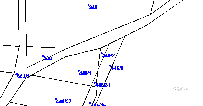Parcela st. 449/2 v KÚ Jilem u Sedletína, Katastrální mapa