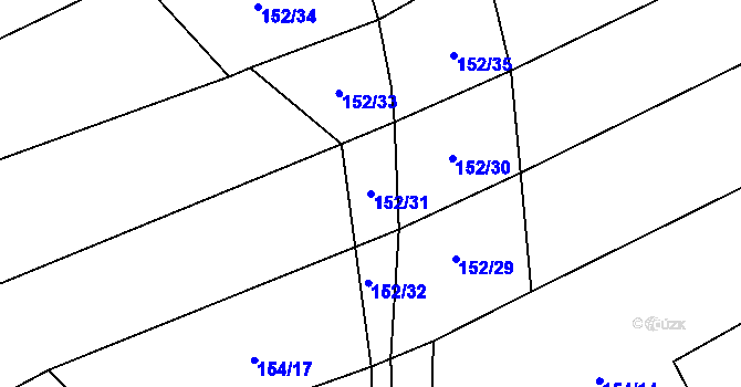 Parcela st. 152/31 v KÚ Sedletín, Katastrální mapa