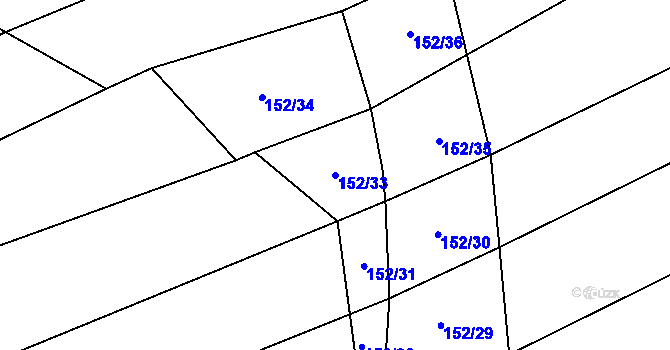 Parcela st. 152/33 v KÚ Sedletín, Katastrální mapa