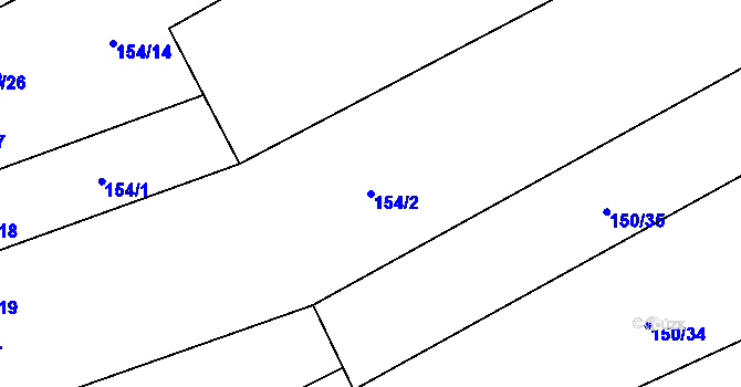Parcela st. 154/2 v KÚ Sedletín, Katastrální mapa