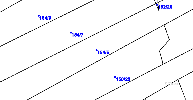 Parcela st. 154/6 v KÚ Sedletín, Katastrální mapa