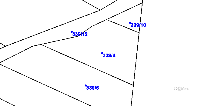 Parcela st. 339/4 v KÚ Sedletín, Katastrální mapa