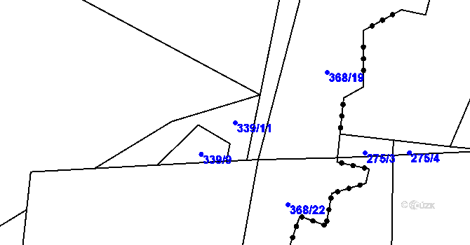 Parcela st. 339/11 v KÚ Sedletín, Katastrální mapa