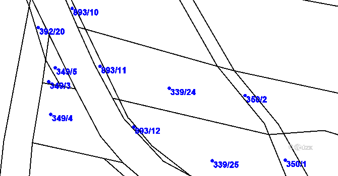 Parcela st. 339/24 v KÚ Sedletín, Katastrální mapa