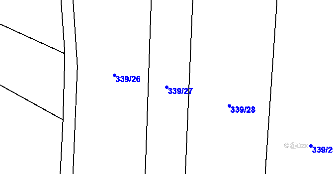 Parcela st. 339/27 v KÚ Sedletín, Katastrální mapa