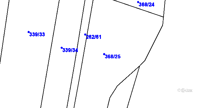Parcela st. 368/25 v KÚ Sedletín, Katastrální mapa
