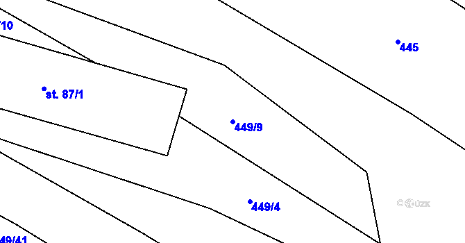 Parcela st. 449/9 v KÚ Sedletín, Katastrální mapa