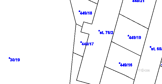 Parcela st. 449/17 v KÚ Sedletín, Katastrální mapa