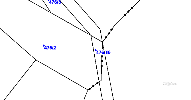 Parcela st. 476/16 v KÚ Sedletín, Katastrální mapa