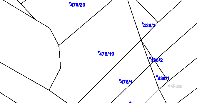 Parcela st. 476/19 v KÚ Sedletín, Katastrální mapa