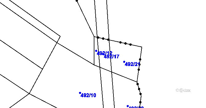 Parcela st. 492/17 v KÚ Sedletín, Katastrální mapa