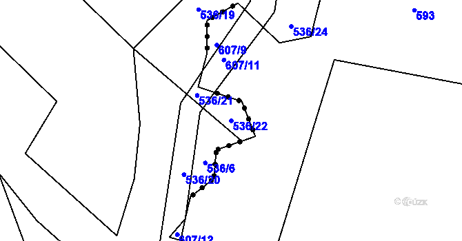 Parcela st. 536/22 v KÚ Sedletín, Katastrální mapa