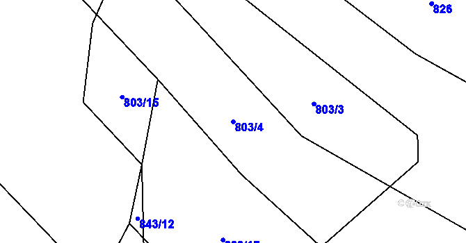 Parcela st. 803/4 v KÚ Sedletín, Katastrální mapa