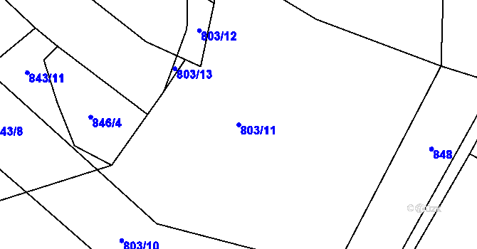 Parcela st. 803/11 v KÚ Sedletín, Katastrální mapa