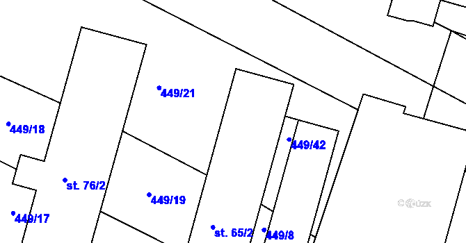 Parcela st. 65/1 v KÚ Sedletín, Katastrální mapa